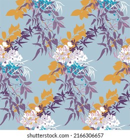Lianas de jazmín floreciente. Patrón botánico con bayas e inflorescencias lujosas. Ilustración del vector