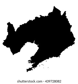 Liaoning black map on white background vector