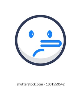 icono del emoticono plano de la cara de mentiras