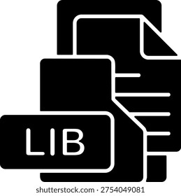LIB File Format Folder Icon Design Symbol