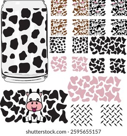 Libbey can glass wrap, Coffee can, 16oz Full wrap, Teacher, fruits, leopard animal, cow, bee, honey, sea, meramide, paw, hearts, love, school, apple, strawberry, football, dogs, rainbow, race, flower