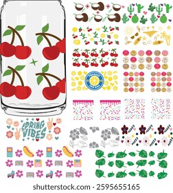 Libbey can glass wrap, Coffee can, 16oz Full wrap, Teacher, fruits, leopard animal, cow, bee, honey, sea, meramide, paw, hearts, love, school, apple, strawberry, football, dogs, rainbow, race, flower