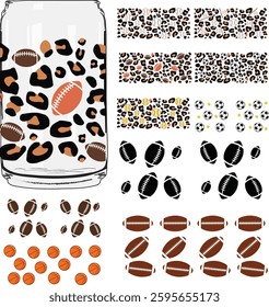 Libbey can glass wrap, Coffee can, 16oz Full wrap, Teacher, fruits, leopard animal, cow, bee, honey, sea, meramide, paw, hearts, love, school, apple, strawberry, football, dogs, rainbow, race, flower