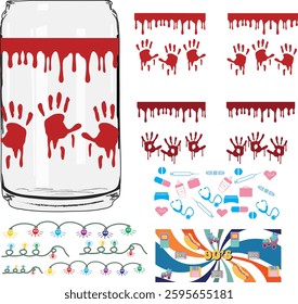 Libbey can glass wrap, Coffee can, 16oz Full wrap, Teacher, fruits, leopard animal, cow, bee, honey, sea, meramide, paw, hearts, love, school, apple, strawberry, football, dogs, rainbow, race, flower