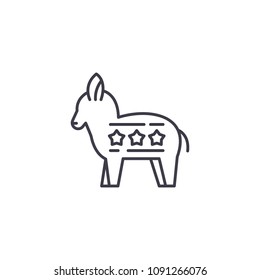 Liberal Donkey linear icon concept. Liberal Donkey line vector sign, symbol, illustration.