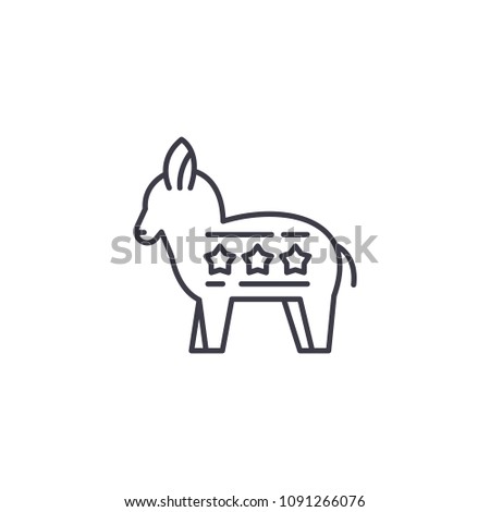 Liberal Donkey linear icon concept. Liberal Donkey line vector sign, symbol, illustration.