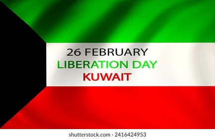 Fondo de la bandera kuwait del día de la liberación, ilustración de arte vectorial.