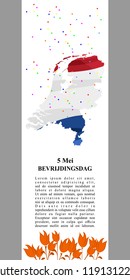 Liberation Day of Netherland vector illustration. Suitable for greeting card, poster and banner.  