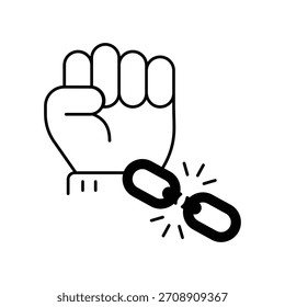Icono de liberación con fondo blanco Vector ilustración de stock