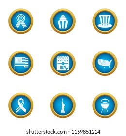 Liberation icons set. Flat set of 9 liberation vector icons for web isolated on white background