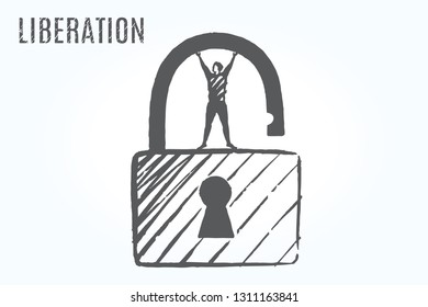 Liberation. The man opened a large lock without a key.