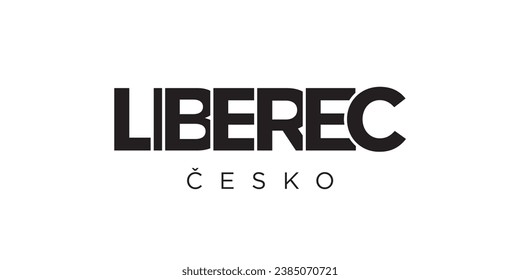 Libertad en el emblema checo para la prensa y la web. El diseño presenta estilo geométrico, ilustración vectorial con tipografía audaz en fuente moderna. Letras gráficas de eslóganes aisladas en fondo blanco.