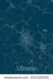 Liberec, Czechia artistic blueprint map