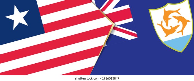 Banderas de Liberia y Anguila, dos banderas vectoriales símbolo de relación o enfrentamiento.