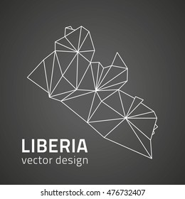 Liberia black vector contour modern map