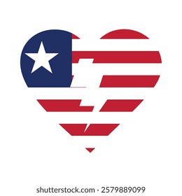 Liberia broken heart flag icon