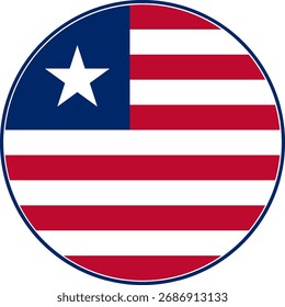 Liberia Circle Flag, Liberia Flag Icon