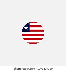 Liberia  Circle Flag Vector Illustration