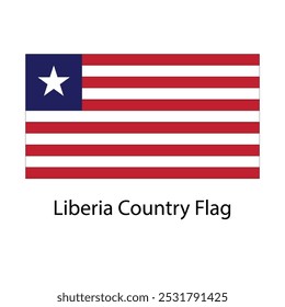 Liberia Country Flag hand drawing illustration vector based drawing