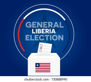 Liberia democracy political process selecting president or parliament member with election and referendum freedom to vote vector illustration