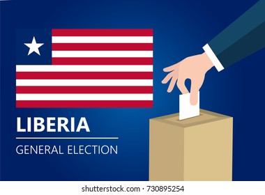Liberia democracy political process selecting president or parliament member with election and referendum freedom to vote vector illustration