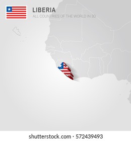 Liberia drawn on gray map