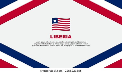 Plantilla de diseño de fondo de resumen de bandera de Liberia. Ilustración del vector de caricaturas del Día de la Independencia de Liberia. Plantilla de Liberia