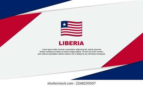 Plantilla de diseño de fondo de resumen de bandera de Liberia. Ilustración del vector de caricaturas del Día de la Independencia de Liberia. Liberia