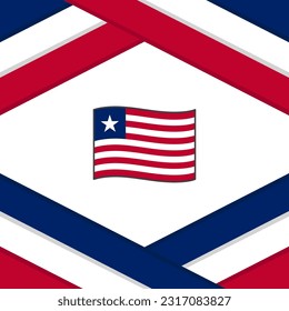 Plantilla de diseño de fondo de resumen de bandera de Liberia. Banner en medios sociales del Día de la Independencia de Liberia. Plantilla de Liberia
