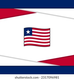 Plantilla de diseño de fondo de resumen de bandera de Liberia. Banner en medios sociales del Día de la Independencia de Liberia. Vector de Liberia