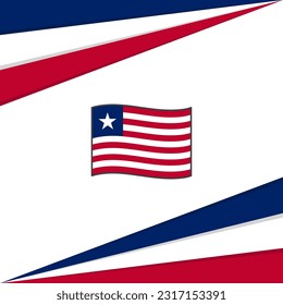 Plantilla de diseño de fondo de resumen de bandera de Liberia. Banner en medios sociales del Día de la Independencia de Liberia. Diseño de Liberia