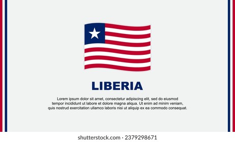 Plantilla de diseño de fondo de resumen de bandera de Liberia. Cartel del Día de la Independencia de Liberia Ilustración del Vector de Medios Sociales. Caricatura de Liberia