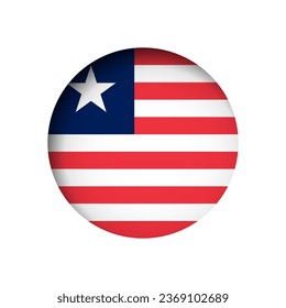 Liberia flag - behind the cut circle paper hole with inner shadow.