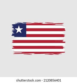 Liberia flag with brush stroke background