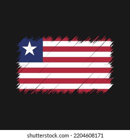 Liberia flag brush strokes painted 