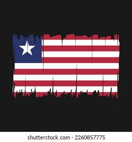 Pincel de bandera de Liberia rompe el vector