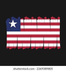 Liberia Flag Brush Vector Design