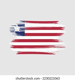 Ilustración del vector del pincel de bandera de Liberia
