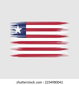 Ilustración del vector del pincel de bandera de Liberia