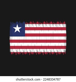 Liberia Flag Brush Vector Illustration
