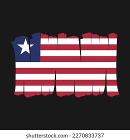 Liberia Flag Brush Vector Illustration
