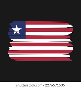 Liberia Flag Brush Vector Illustration