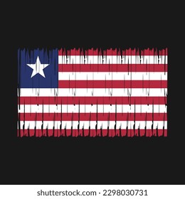 Liberia Flag Brush Vector Illustration