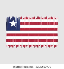 Ilustración del vector del pincel de bandera de Liberia