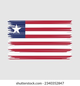 Liberia Flag Brush Vector Illustration