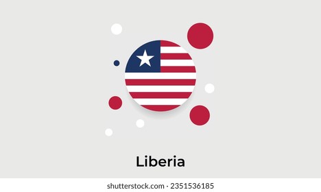 Liberia Flaggenblase Kreis um Form Symbol bunte Vektorgrafik