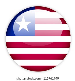 Liberia flag button on white