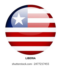 LIBERIA flag button on white background