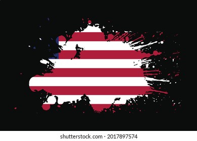 Liberia Flag With Grunge Effect Design. It will be used t-shirt graphics, print, poster and Background.