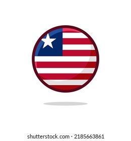 Liberia Flag Icon. Liberia Flag flat style isolated on a white background - stock vector.